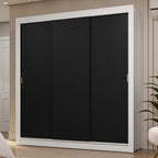Clóset Matrimonial 170 cm 3 Puertas Corredizas 2 Cajones Blanco/Negro Sublime Madesa