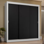Clóset Matrimonial 170 cm 3 Puertas Corredizas 4 Cajones Blanco/Negro Sublime Madesa