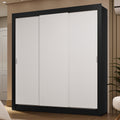 Clóset Matrimonial 170 cm 3 Puertas Corredizas 2 Cajones Negro/Blanco Sublime Madesa