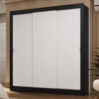 Clóset Matrimonial 170 cm 3 Puertas Corredizas 2 Cajones Negro/Blanco Sublime Madesa