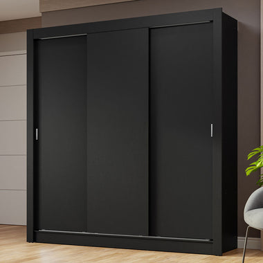 Clóset Matrimonial 170 cm 3 Puertas Corredizas Negro Nobre Madesa