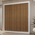 Clóset Matrimonial 170 cm 3 Puertas Corredizas 2 Cajones Blanco/Marrón Sublime Madesa