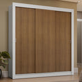 Clóset Matrimonial 170 cm 3 Puertas Corredizas 4 Cajones Blanco/Marrón Sublime Madesa