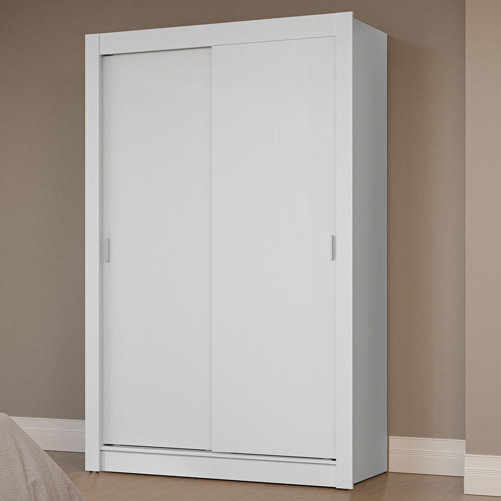 Clóset Soltero 117 cm 2 Puertas Corredizas Blanco Milano Madesa