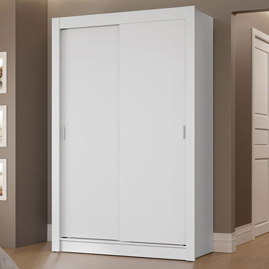 Clóset Soltero 117 cm 2 Puertas Corredizas 2 Cajones Blanco Vivare Madesa