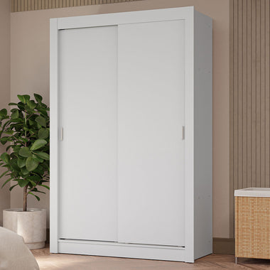 Clóset Soltero 117 cm 2 Puertas Corredizas 4 Cajones Blanco Vivare Madesa