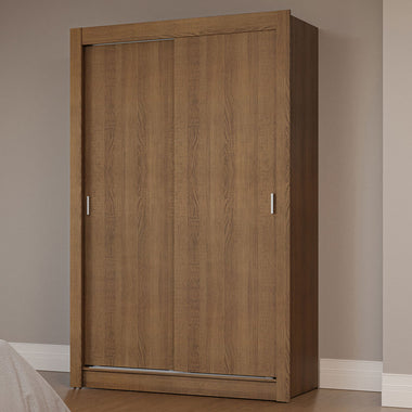 Clóset Soltero 117 cm 2 Puertas Corredizas Marrón Milano Madesa