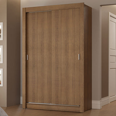 Clóset Soltero 117 cm 2 Puertas Corredizas 2 Cajones Marrón Vivare Madesa