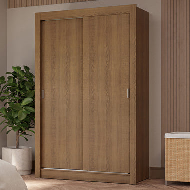 Clóset Soltero 117 cm 2 Puertas Corredizas 4 Cajones Marrón Vivare Madesa