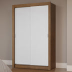 Clóset Soltero 117 cm 2 Puertas Corredizas Marrón/Blanco Milano Madesa