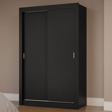 Clóset Soltero 117 cm 2 Puertas Corredizas Negro Milano Madesa