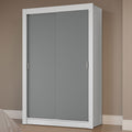 Clóset Soltero 117 cm 2 Puertas Corredizas Blanco/Gris Milano Madesa