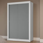 Clóset Soltero 117 cm 2 Puertas Corredizas Blanco/Gris Milano Madesa