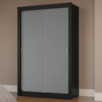 Clóset Soltero 117 cm 2 Puertas Corredizas Negro/Gris Milano Madesa