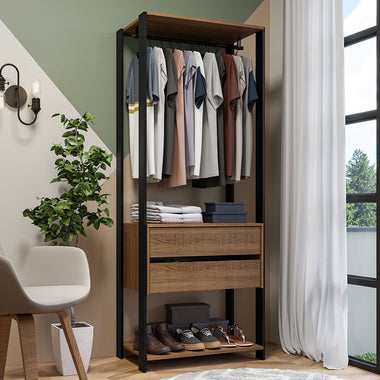 Clóset Modular 2 Cajones 70cm Marrón/Negro Valencia