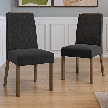 Kit 2 Sillas de Comedor Marrón/Oxford Madesa