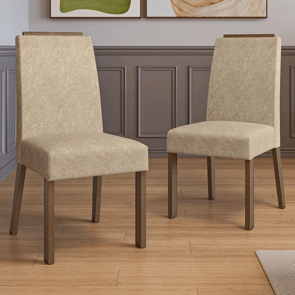 Combo 2 Sillas de Comedor 4255 con Detalle Amaderado Marrón/Imperial Madesa