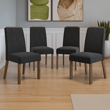 Kit 4 Sillas de Comedor Marrón/Oxford Madesa