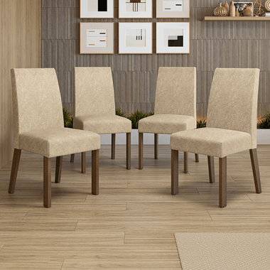 Kit 4 Sillas de Comedor Marrón/Imperial Madesa