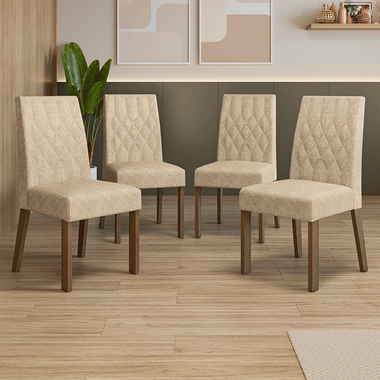 Kit 4 Sillas de Comedor Marrón/Imperial Madesa