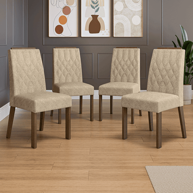 Kit 4 Sillas de Comedor Marrón/Imperial Madesa