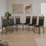 Kit 6 Sillas de Comedor Marrón/Negro 4280