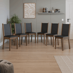 Kit 6 Sillas de Comedor Marrón/Negro Madesa