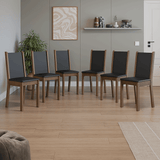 Juego de 6 Sillas para Comedor 4291 Marrón/Negro