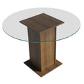 Mesa de Comedor Circular 110 cm con Encimera Vidrio Marrón Madesa