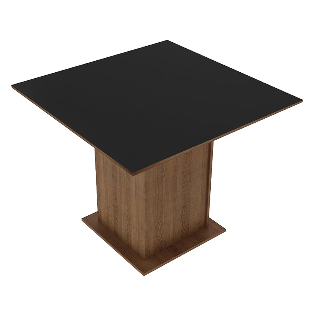 Mesa de Comedor Rectangular con Encimera de Madera 5363 Marrón/Negro