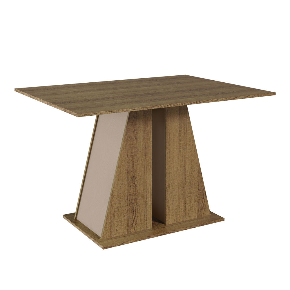 Mesa de Comedor Rectangular con Encimera de Madera 5383 Marrón/Crema