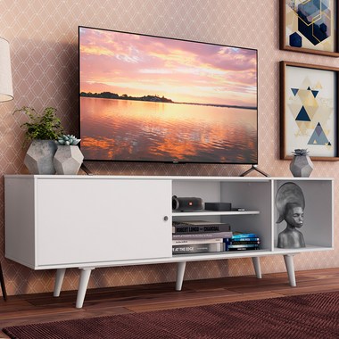 Mueble para TV hasta 65 Pulgadas 160 cm 1 Puerta Blanco Dubai Madesa
