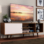 Mueble para TV hasta 65 Pulgadas 160 cm 1 Puerta Marrón/Blanco Dubai Madesa
