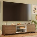 Mueble para TV hasta 80 Pulgadas 180 cm 2 Puertas Marrón/Blanco Linz Madesa