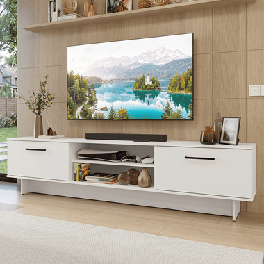 Mueble para TV hasta 80 Pulgadas 218 cm 2 Puertas Blanco Agata Madesa