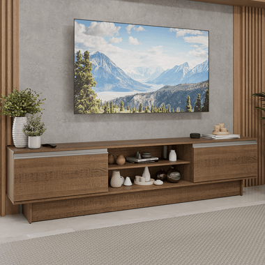 Mueble para TV hasta 80 Pulgadas 218 cm 2 Puertas Marrón Glamy Madesa