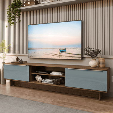 Mueble para TV hasta 80 Pulgadas 218 cm 2 Puertas Marrón/Gris Lux Madesa