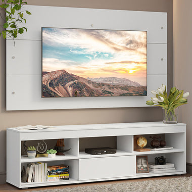 Kit Panel para TV hasta 65 Pulgadas y Rack 160 cm Blanco Orlando Madesa