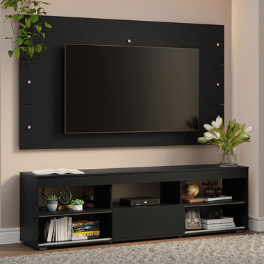 Kit Panel para TV hasta 65 Pulgadas y Rack 160 cm Negro Orlando Madesa