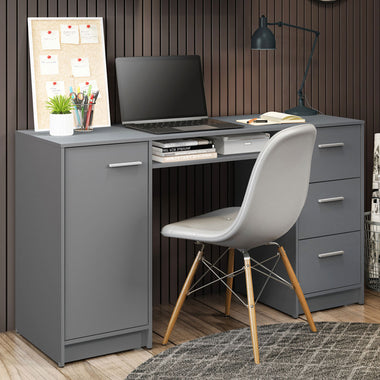 Escritorio 136 cm 3 Cajones 1 Puerta Gris Madesa