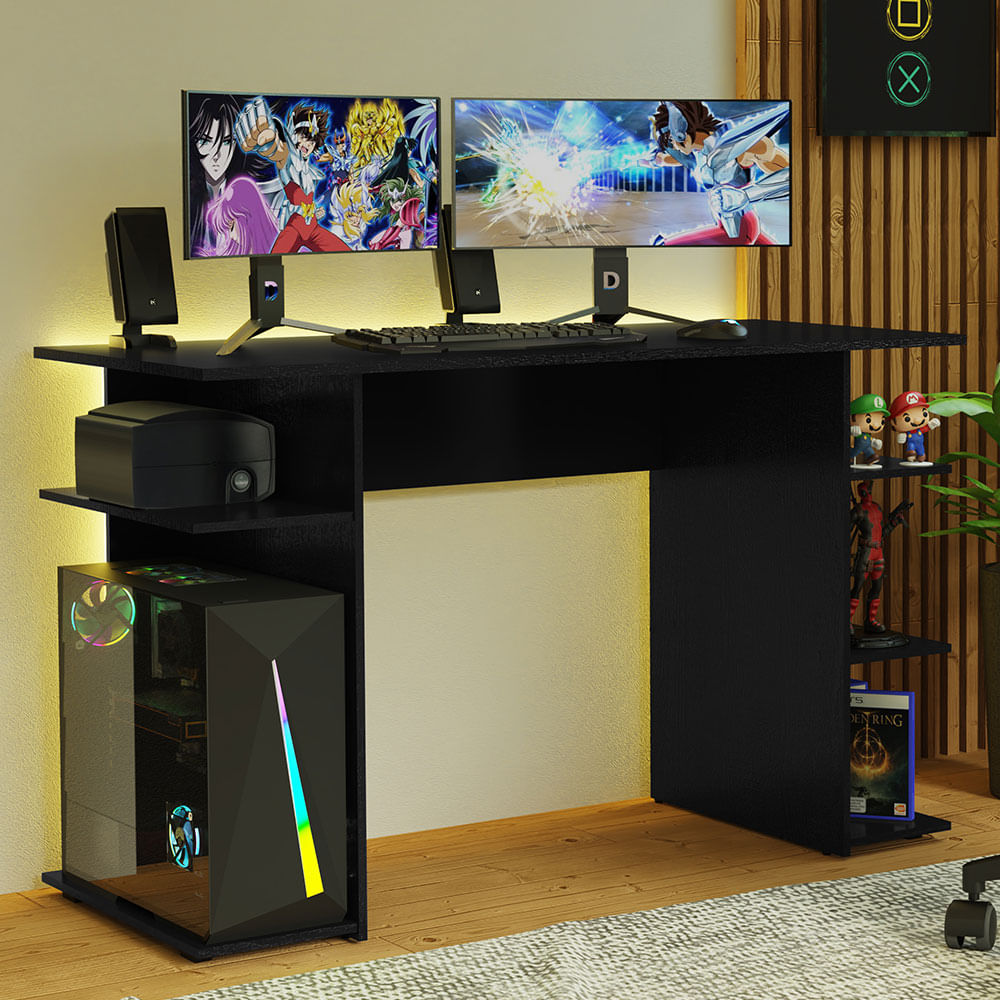 Escritorio Gamer 120 cm Negro Madesa