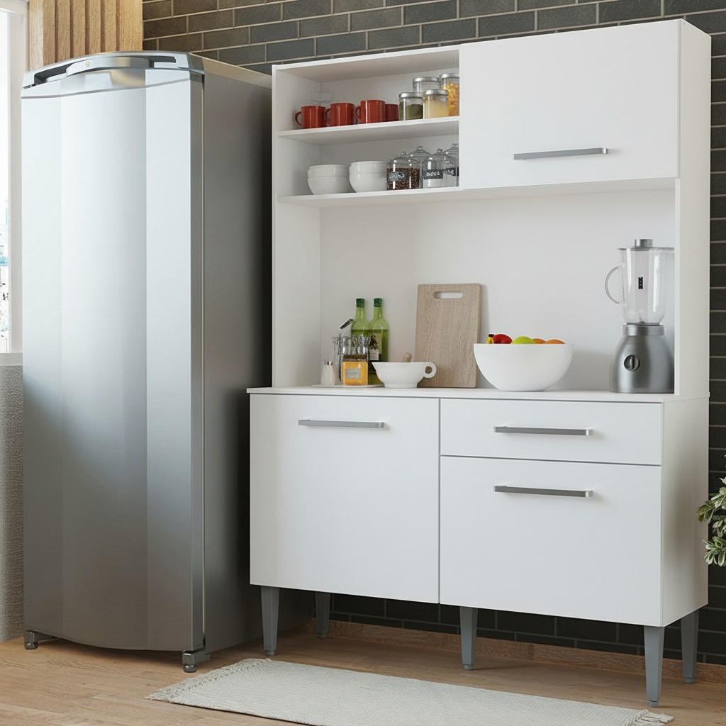 Cocina Compacta 120cm Blanco Life