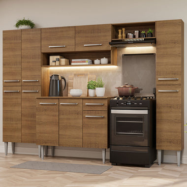 Cocina Compacta 261 cm Marrón Emilly Madesa