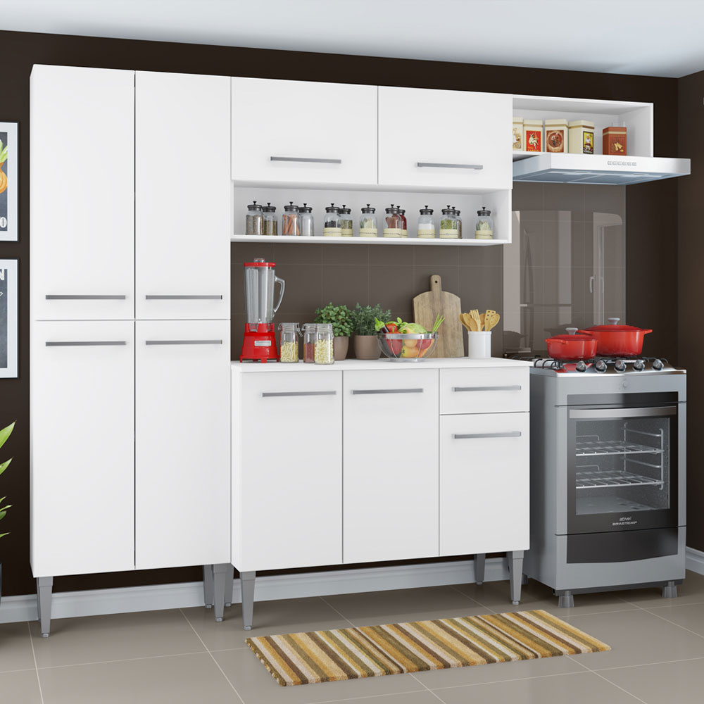Cocina Compacta 229cm Blanco Emilly Top