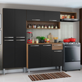 Cocina Compacta 229 cm Marrón/Negro Emilly Madesa