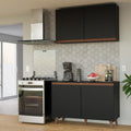 Cocina Compacta 120 cm Negro Reims Madesa
