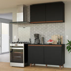 Cocina Compacta 120 cm Negro Reims Madesa
