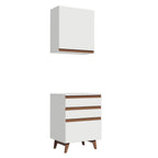 Kit Gabinete Superior y Gabinete Bajo 60 cm 1 Puerta 3 Cajones Blanco Reims Madesa