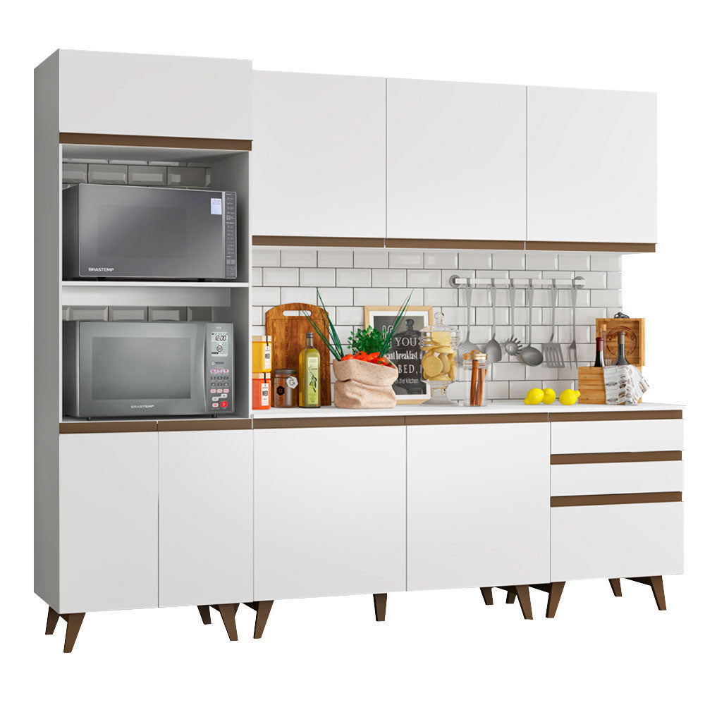 Cocina Compacta 250 cm con Mueble para Horno Blanco Reims Madesa