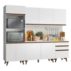 Cocina Compacta 250 cm con Mueble para Horno Blanco Reims Madesa